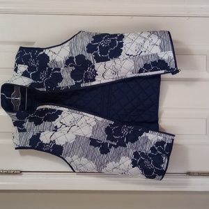 Navy Blue and White Vest